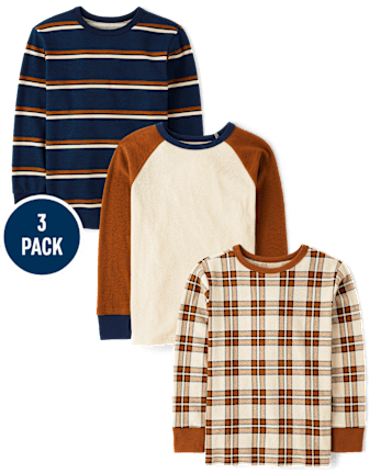 Boys Long Sleeve Thermal Top 3 Pack MULTI The Children s Place