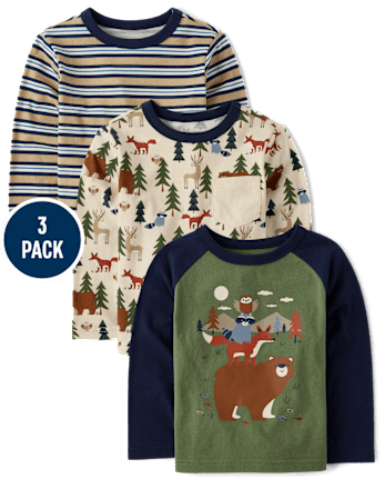 Baby And Toddler Boys Animal Top 3-Pack