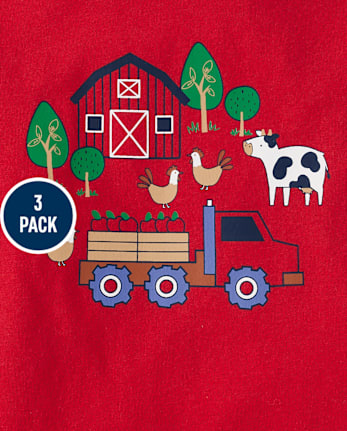 Baby And Niños pequeños Boys Farm Top 3-Pack