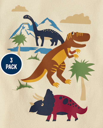 Baby And Niños pequeños Boys Dino Top 3-Pack
