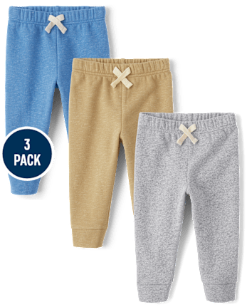 Baby And Toddler Boys Fleece Jogger Pants 3-Pack