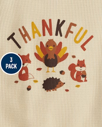 Baby And Niños pequeños Boys Thankful Top 3-Pack