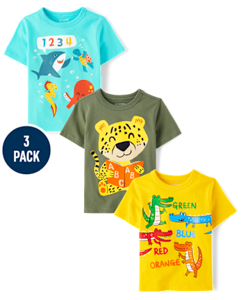 Baby And Toddler Boys Education Graphic Tee 2-Pack