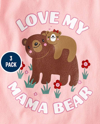 Baby And Niños pequeños Niña Family Camisetas estampadas 3-Pack