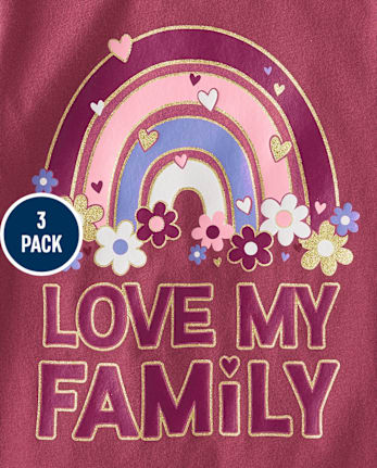 Baby And Niños pequeños Niña Family Camisetas estampadas 3-Pack