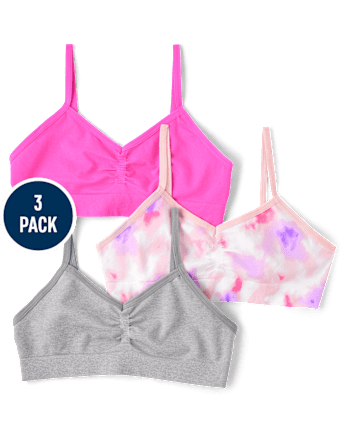 Girls Tie Dye Seamless Bralette 3-Pack