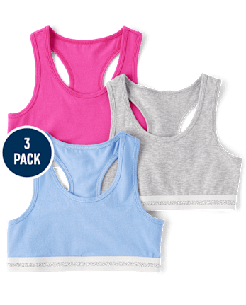 Lot de 3 bralettes à dos nageur pour filles