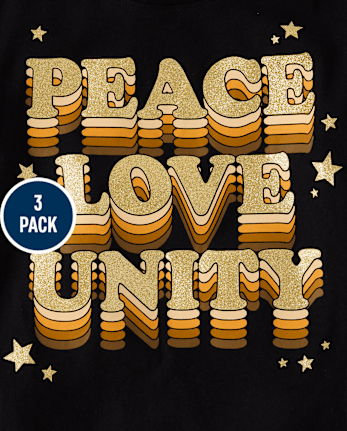 Girls Peace Graphic Tee 3-Pack - MULTI CLR