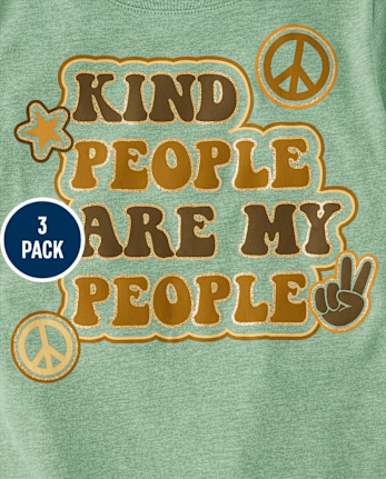 Girls Peace Graphic Tee 3-Pack - MULTI CLR