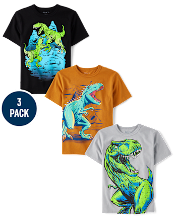 Boys Dino Graphic Tee 3-Pack - MULTI CLR