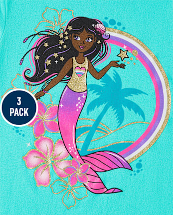 Girls Summer Graphic Tee 3-Pack - MULTI CLR