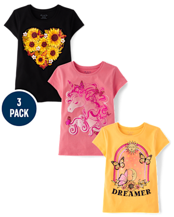 Niña Camisetas estampadas 3-Pack