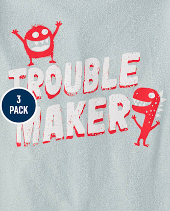 Baby And Toddler Boys School Graphic Tee 3-Pack - MULTI CLR