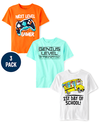 Boys School Graphic Tee 3-Pack - MULTI CLR