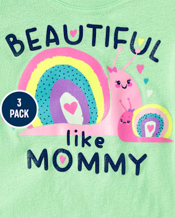 Baby And Toddler Girls Family Graphic Tee 3-Pack - MULTI CLR