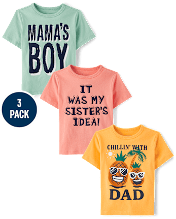 Baby And Toddler Boys Family Graphic Tee 3-Pack - MULTI CLR