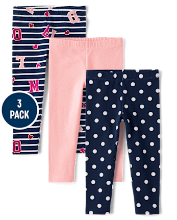 Toddler Girls ABC Leggings 3-Pack