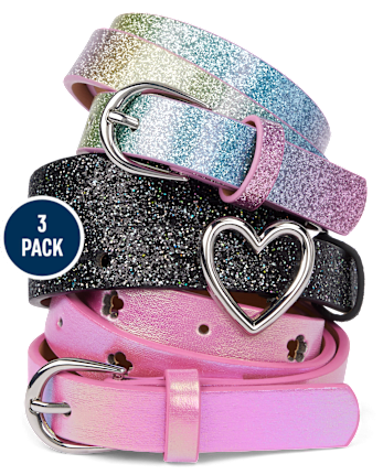 Girls Rainbow Belt 3-Pack