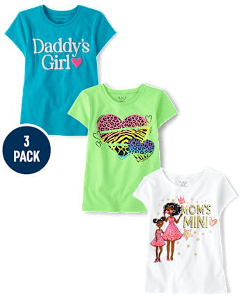 Girls Family Graphic Tee 3-Pack - MULTI CLR