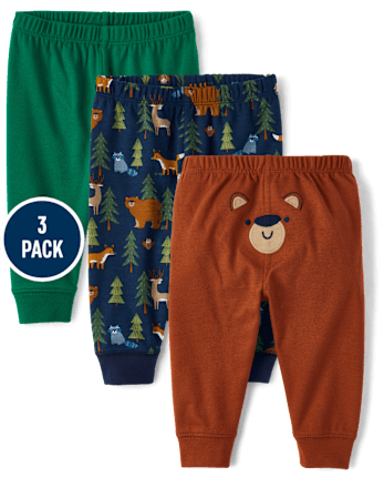 Baby Boys Bear Pants 3-Pack
