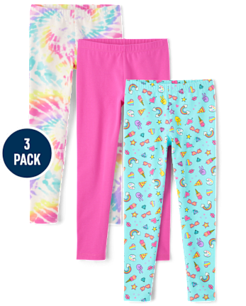 Girls Print Leggings 3-Pack