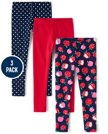 Girls Print Leggings 3-Pack