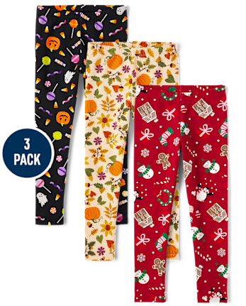 Lot de 3 leggings de vacances pour filles