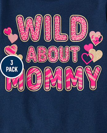 Baby And Toddler Girls Family Graphic Tee 3-Pack