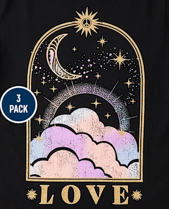 Girls Positivity Graphic Tee 3-Pack