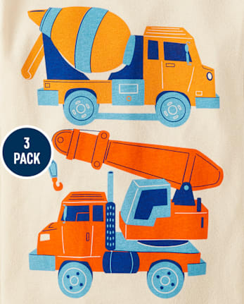 Baby And Toddler Boys Vehicle Graphic Tee 3-Pack