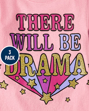 Lot de 3 t-shirts graphiques impertinents pour bébés et petites filles