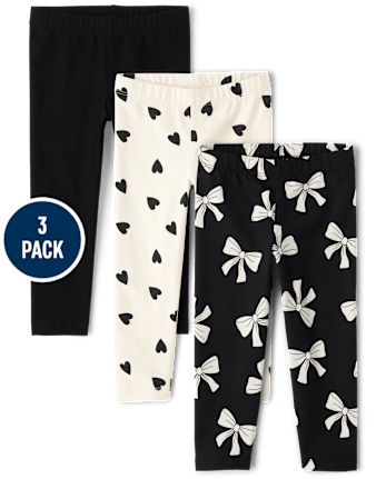 tout-petit, fille Imprimé Leggings 3-Pack