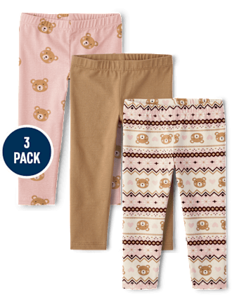 Toddler Girls Print Leggings 3-Pack
