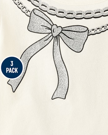 Toddler Girls Bow Top 3-Pack