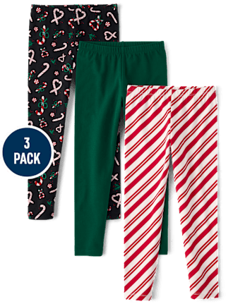 Girls Print Leggings 3-Pack