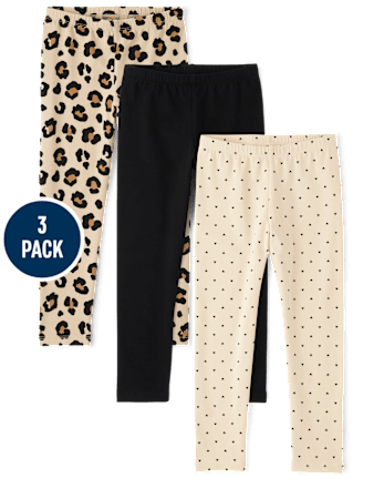 Girls Print Leggings 3-Pack