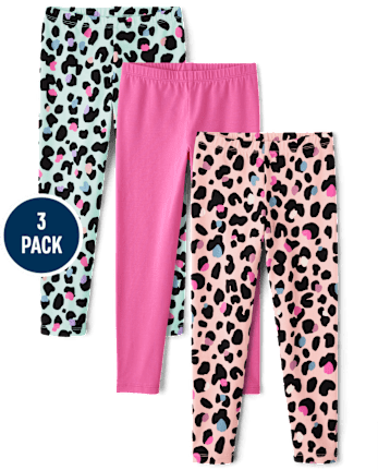 Lot de 3 leggings imprimés pour filles