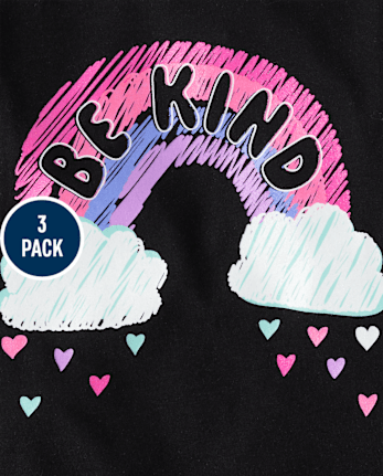 Baby And Toddler Girls Positivity Graphic Tee 3-Pack