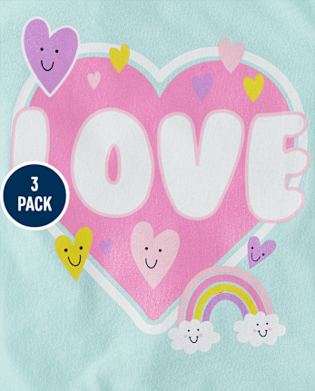 Baby And Toddler Girls Positivity Graphic Tee 3-Pack