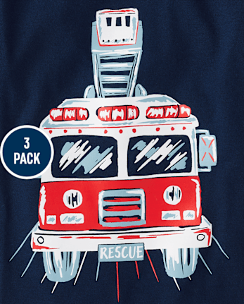 Baby And Toddler Boys Rescue Vehicle Graphic Tee 3-Pack