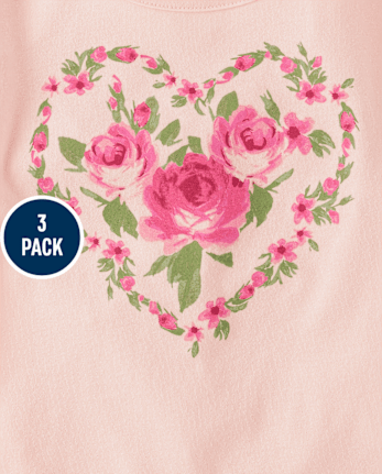 Toddler Girls Floral Top 3-Pack
