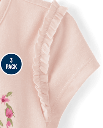 Toddler Girls Floral Top 3-Pack