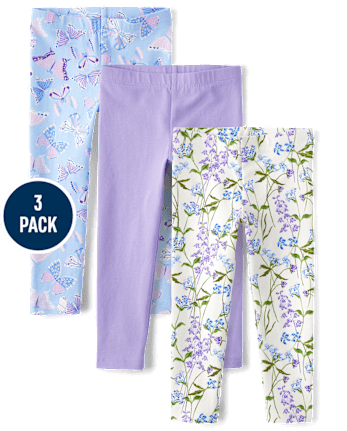 Toddler Girls Floral Leggings 3-Pack