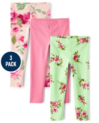 Toddler Girls Floral Leggings 3-Pack