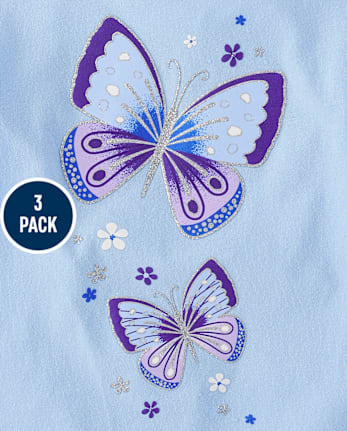 Toddler Girls Butterfly Flutter Top 3-Pack