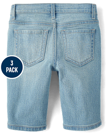 Girls Denim Skimmer Shorts 3-Pack