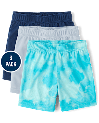 Baby And Toddler Boys Moisture Wicking Tie Dye Basketball Shorts 3-Pack