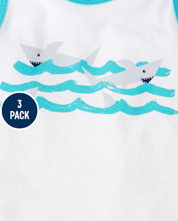 Baby And Toddler Boys Shark Tank Top 3-Pack