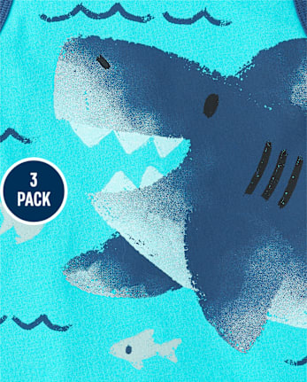 Baby And Toddler Boys Shark Tank Top 3-Pack