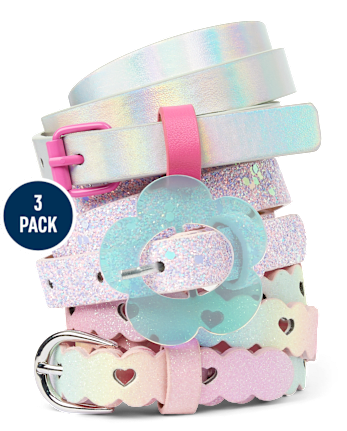 Girls Glitter Belt 3-Pack